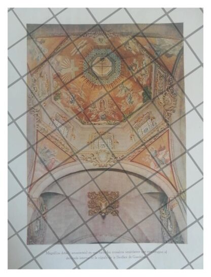 LITOGRAFIA ANTIGUA 1938 CUPULA DE BASILICA DE GUADALUPE