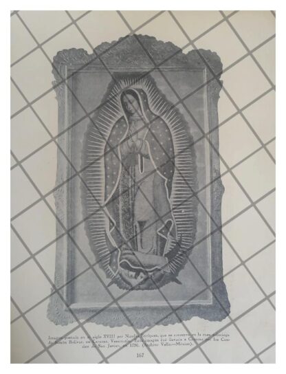 GRABADO ANTIGUO 1938 VIRGEN DE GUADALUPE DE 1750