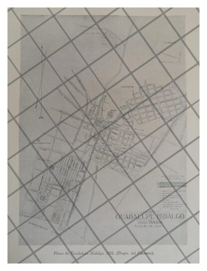 GRABADO ANTIGUO PLANO DE LA VILLA DE GUADALUPE 1931