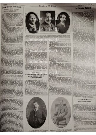 AFICHE ANTIGUO CANDIDATOS DEL PARTIDO LIBERAL 1912