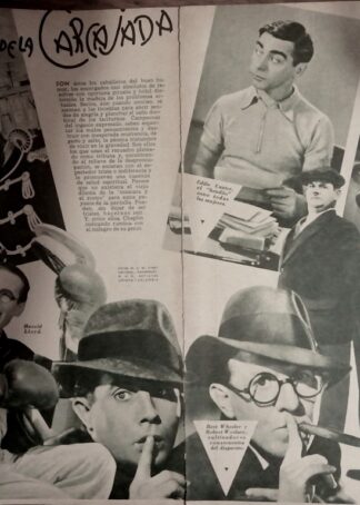 CARTEL ANTIGUO ACTORES COMEDIANTES DE HOLLYWOOD 1930