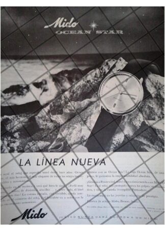 HOJA CARTEL RETRO RELOJES MIDO OCEAN STAR 1959 /9