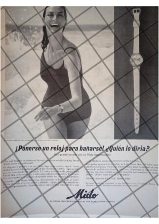 CARTEL PUBLICITARIO RETRO RELOJES MIDO OCEAN STAR 1965 /4