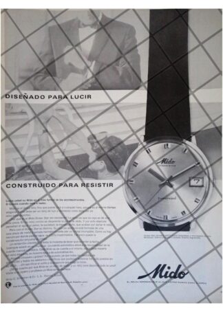 CARTEL PUBLICITARIO RETRO RELOJES MIDO OCEAN STAR 1965 /5