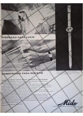 CARTEL PUBLICITARIO RETRO RELOJES MIDO OCEAN STAR 1964 /3