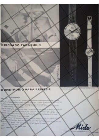CARTEL PUBLICITARIO RETRO RELOJES MIDO OCEAN STAR 1966