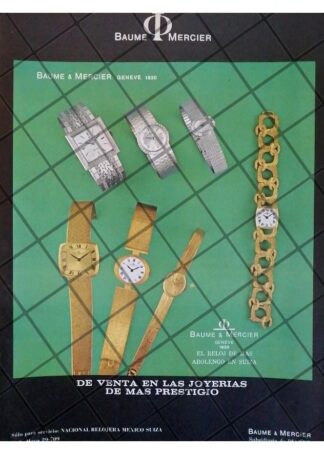 CARTEL PUBLICITARIO RETRO RELOJES BAUME & MERCIER 1968 /4