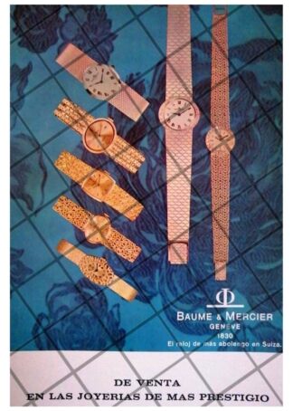 CARTEL PUBLICITARIO RETRO RELOJES BAUME & MERCIER 1969 /3