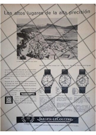 CARTEL RETRO 1959 RELOJES JAEGER LECOULTRE 1958 /RARO