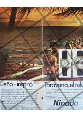 CARTEL RETRO RELOJES NIVADA GRENCHEN TARAVANA 69