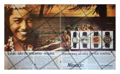CARTEL RETRO RELOJES NIVADA GRENCHEN TARAVANA 69