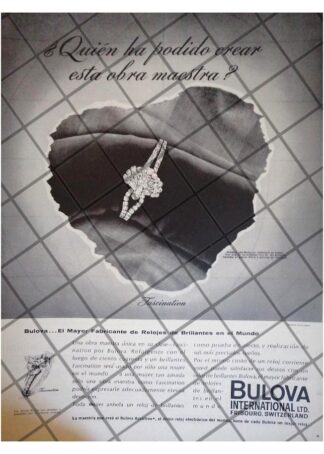 CARTEL PUBLICITARIO RETRO RELOJES BULOVA FASCINATION 1962