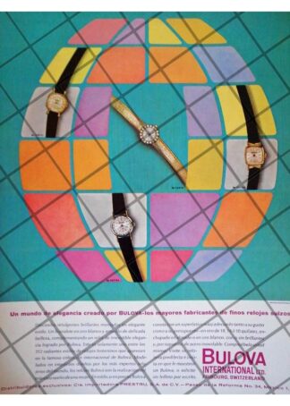 CARTEL PUBLICITARIO RETRO RELOJES BULOVA 1963 /3