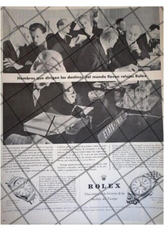 CARTEL PUBLICITARIO RETRO RELOJES ROLEX Y LA O.N.U /39