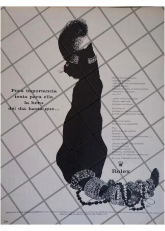RARO CARTEL PUBLICITARIO RETRO RELOJES ROLEX 1960 /32