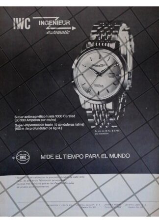 CARTEL PUBLICITARIO RETRO RELOJES INTERNATIONAL WATCH /3