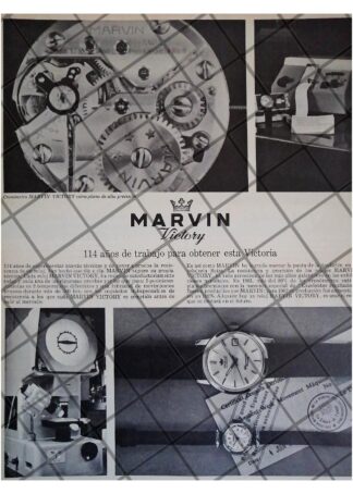 CARTEL PUBLICITARIO RETRO. RELOJES MARVIN VICTORY 1964
