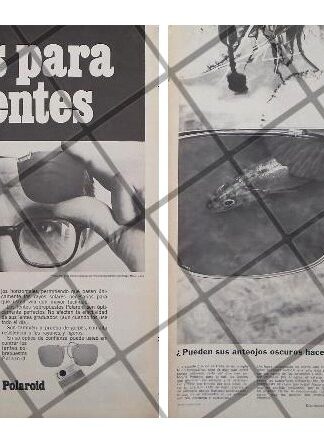 2 CARTELES PUBLICITARIOS RETRO. GAFAS POLAROID 1969