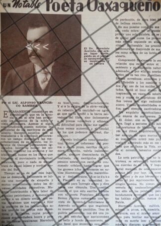 AFICHE ANTIGUO. EL POETA HERMINIO ACEVEDO 1941