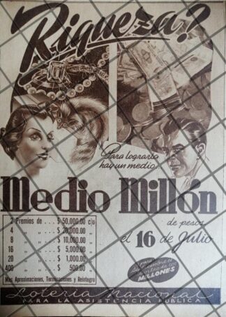 AFICHE RETRO. LOTERIA NACIONAL1941 /243
