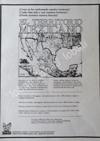 CARTEL ANTIGUO ORIGINAL DE IMSS PRESENTA EL LIBRO: EL TERRITORIO MEXICANO 1980 /61