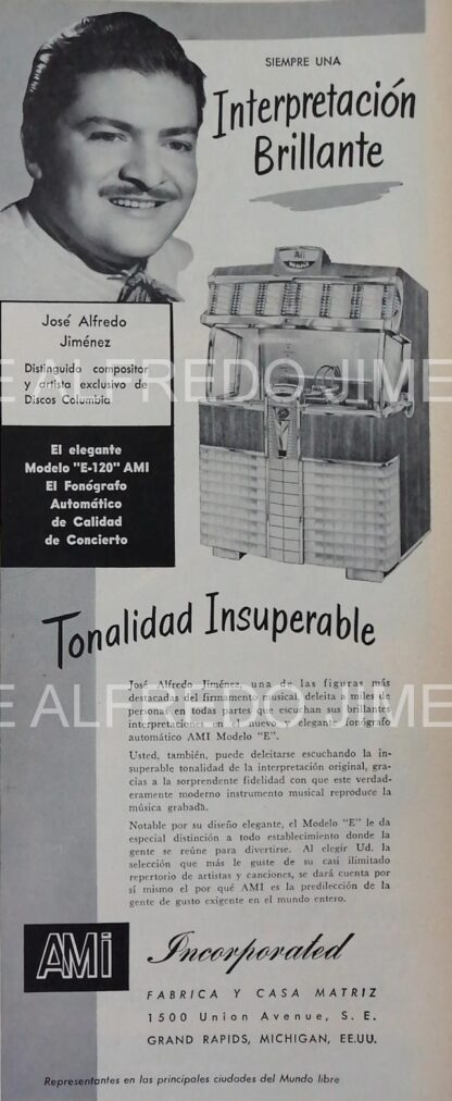 CARTEL ANTIGUO ORIGINAL DE SERIE COMPLETA 37 AFICHES ROCKOLAS AMI Y ARTISTAS FAMOSOS 1953-56 - Image 13