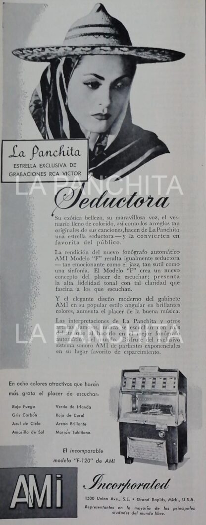 CARTEL ANTIGUO ORIGINAL DE SERIE COMPLETA 37 AFICHES ROCKOLAS AMI Y ARTISTAS FAMOSOS 1953-56 - Image 14
