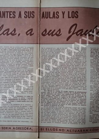 CARTEL ANTIGUO. CONFLICTO ESTUDIANTIL AGO. 1968
