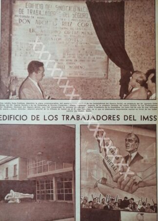 CARTEL ANTIGUO ORIGINAL DE . INAUGURAN EDIFICIO DEL S.N.T.S.S 1956