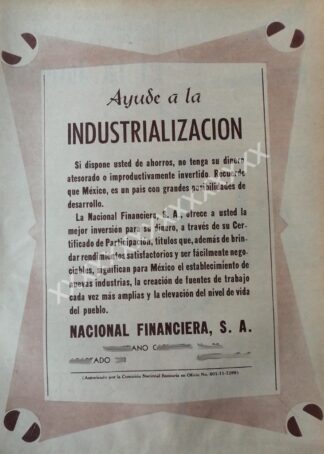 CARTEL ANTIGUO BANCO NACIONAL FINANCIERA 1960s /139