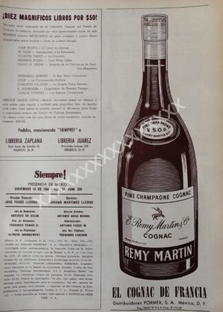 CARTEL ANTIGUO ORIGINAL COG-NA-C REMI MARTIN 1958 ETC