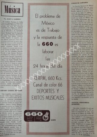 CARTEL ANTIGUO RADIO DIFUSORA XERPM 1959 /103