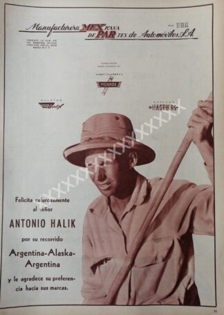 CARTEL ANTIGUO FELICITAN A ANTONIO HALIK POR HAZAÑA 1959