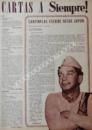 CARTEL ANTIGUO ORIGINAL DE CARTA DE CANTINFLAS 1955