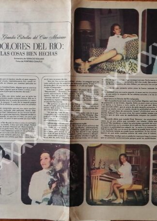 CARTEL ANTIGUO ORIGINAL DE DE DOLORES DEL RIO 1960s /CUAUTLE