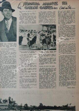 NOTA DE PRENSA ANTIGUA 1936 CARLOS GARDEL /FEP