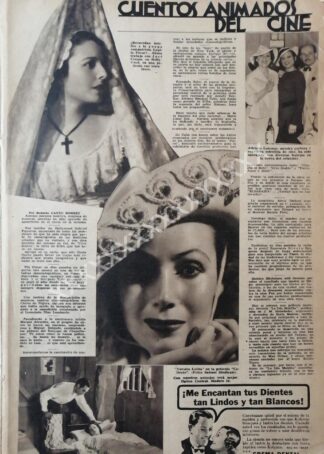 NOTA PRENSA ANTIGUA 1936 DOLORES DEL RIO Y MAS /FEP