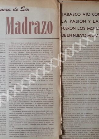 CARTEL ANTIGUO ORIGINAL DE . ENTREVISTA A CARLOS MADRAZO 60s