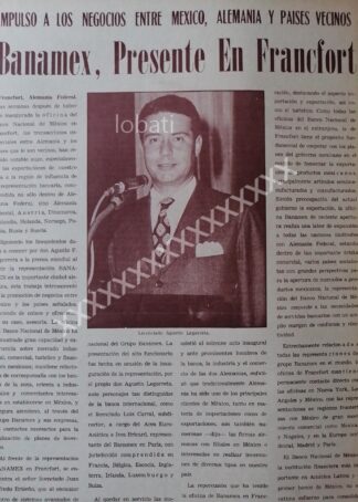 CARTEL ANTIGUO AGUSTIN LEGORRETA CHAUVET Y BANAMEX 1967