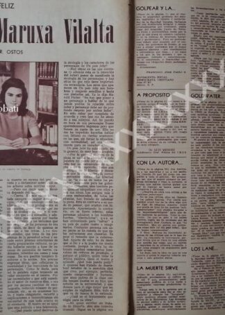 CARTEL ANTIGUO ENTREVISTA. MARUXA VILALTA SOTERAS 1964