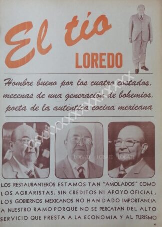 CARTEL ANTIGUO. EL EMPRESARIO: JOSE INES LOREDO 1973