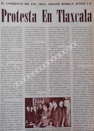 CARTEL ANTIGUO. IGNACIO BONILLA VAZQUEZ RINDE PROTESTA 1969 /PLT