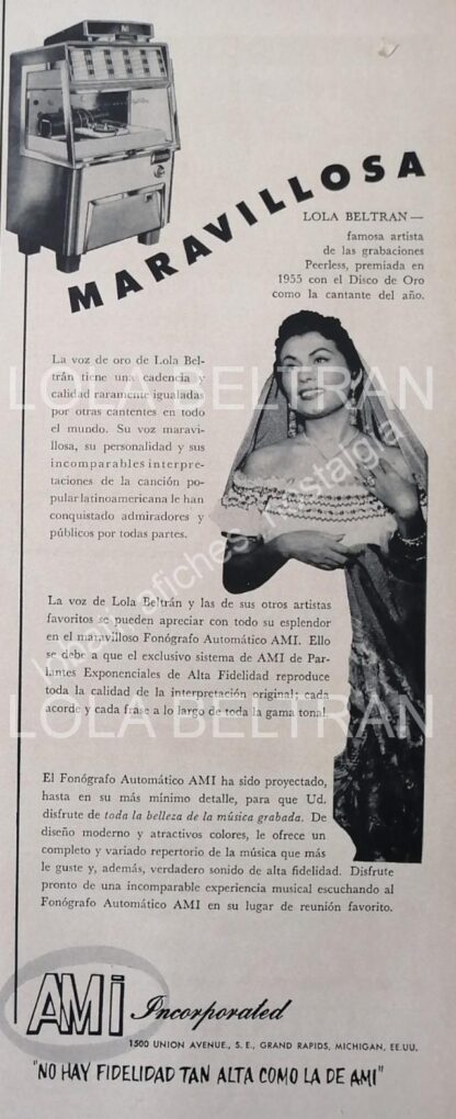 CARTEL ANTIGUO ORIGINAL DE SERIE COMPLETA 37 AFICHES ROCKOLAS AMI Y ARTISTAS FAMOSOS 1953-56 - Image 17