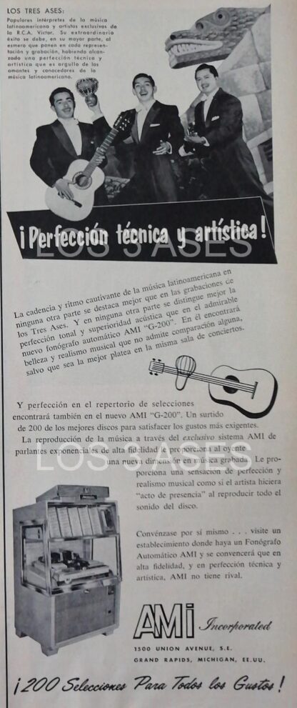 CARTEL ANTIGUO ORIGINAL DE SERIE COMPLETA 37 AFICHES ROCKOLAS AMI Y ARTISTAS FAMOSOS 1953-56 - Image 19