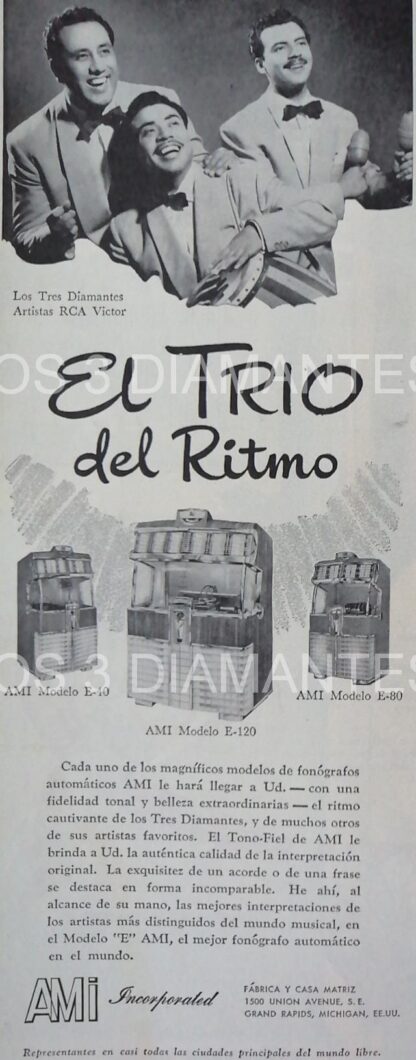 CARTEL ANTIGUO ORIGINAL DE SERIE COMPLETA 37 AFICHES ROCKOLAS AMI Y ARTISTAS FAMOSOS 1953-56 - Image 21