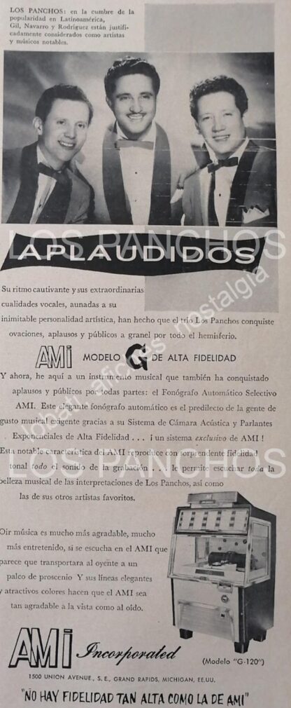 CARTEL ANTIGUO ORIGINAL DE SERIE COMPLETA 37 AFICHES ROCKOLAS AMI Y ARTISTAS FAMOSOS 1953-56 - Image 23