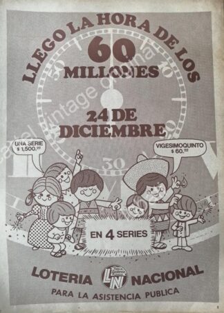 CARTEL ANTIGUO ORIGINAL DE LA LOTERIA NACIONAL. 1973 /60
