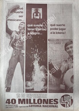 CARTEL ANTIGUO ORIGINAL DE LA LOTERIA NACIONAL. 1972 / 53