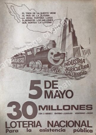 CARTEL ANTIGUO ORIGINAL DE LOTERIA NACIONAL. 1960s / 52