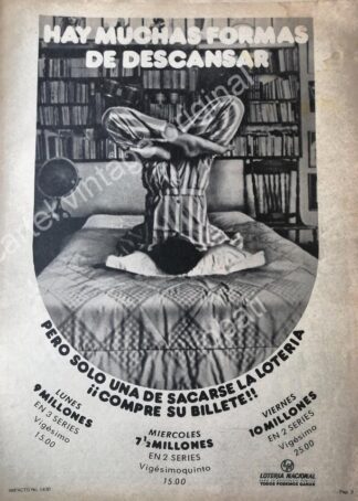 CARTEL ANTIGUO ORIGINAL DE LOTERIA NACIONAL 1960s /39